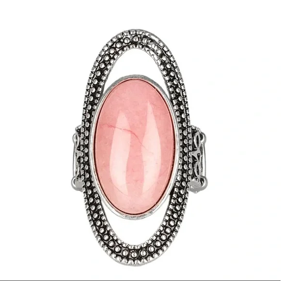 Western Royalty Pink Stretchy Band Ring - Picture 2 of 2